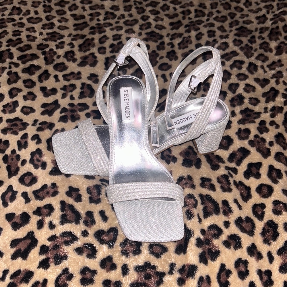 Silver Glittery Steve Madden Heels